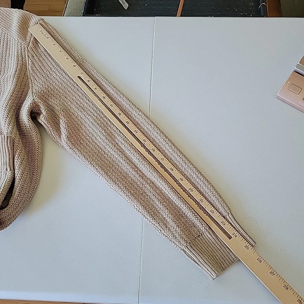 Banana Republic Cotton Knit Pullover‎ Sweater Large Tan Crewneck Minimalist